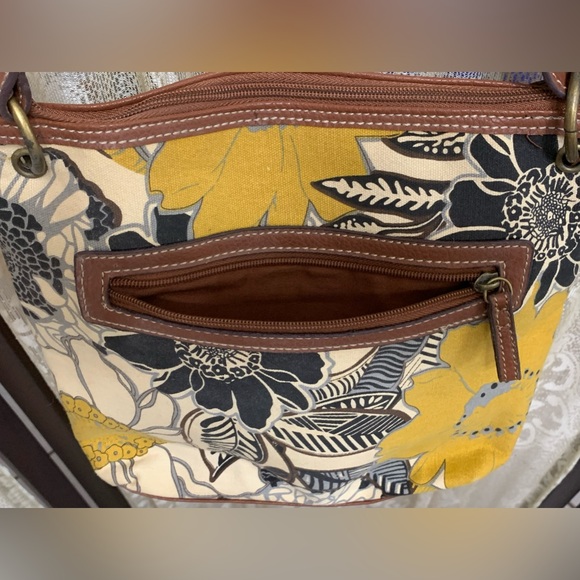 GAL FLORAL CANVAS & FAUX LEATHER SHOULDER BAG - Picture 5 of 13